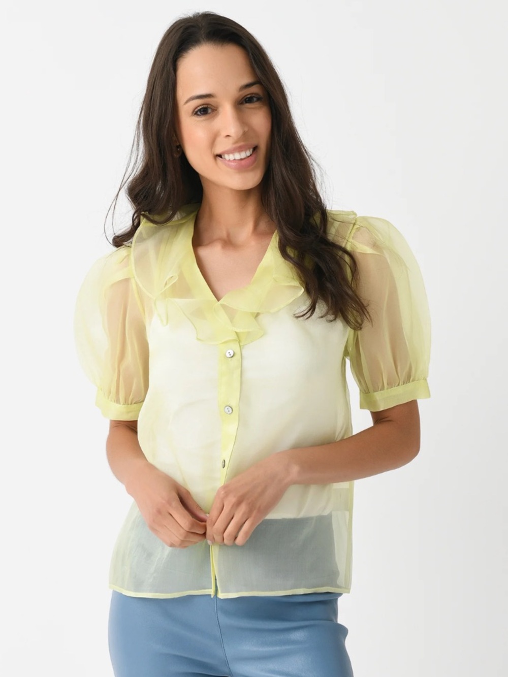 Lingua Franca Odette Top Lime Ice